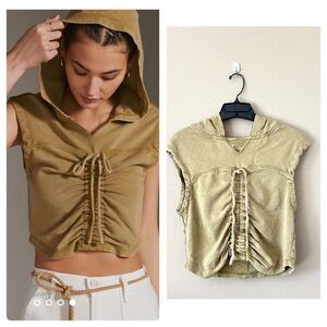 Anthropologie Pilcro Cinched Baby Hoodie in Moss